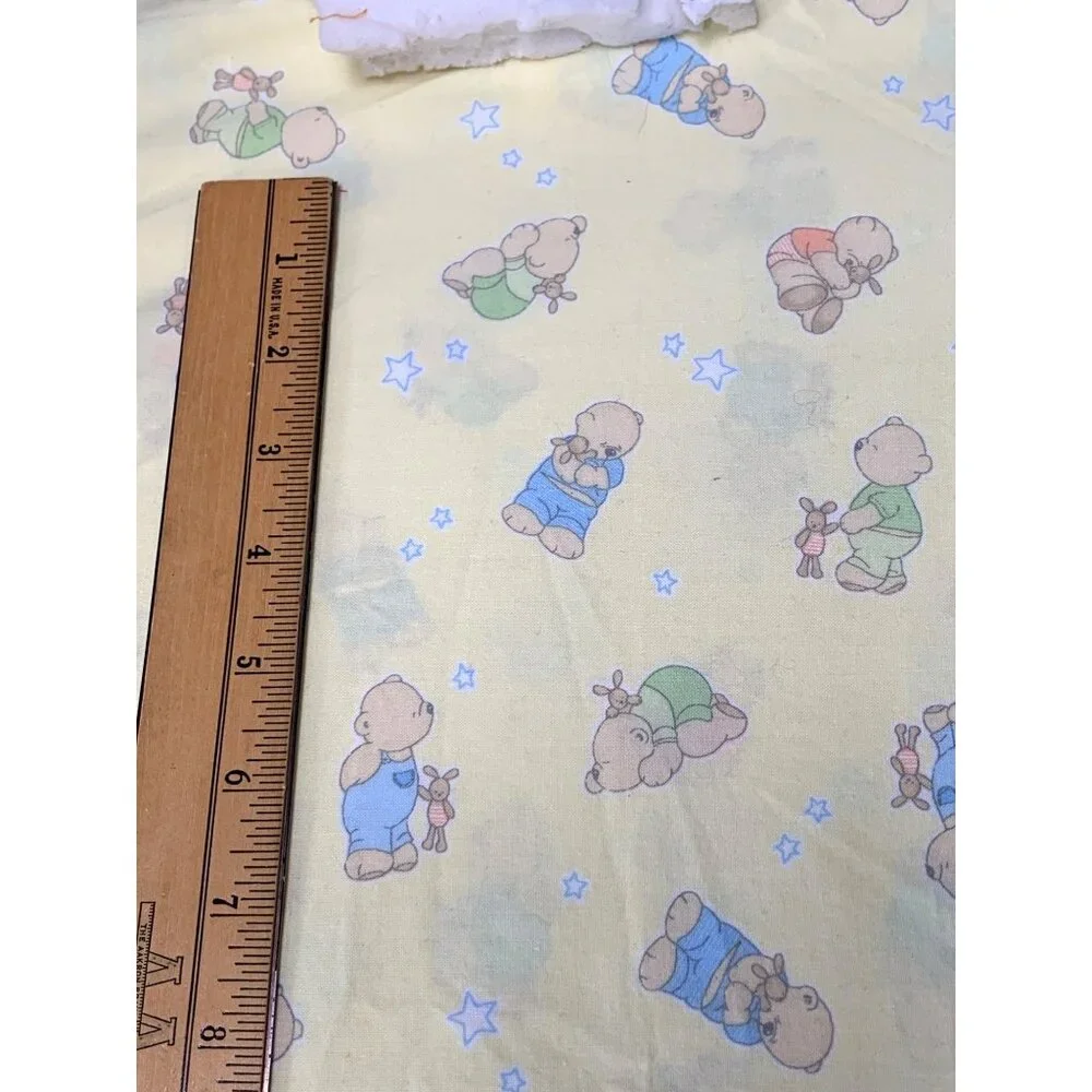 Vintage Concord Twinkle Bear Nursery Fabric 1 yard Cotton Blend Baby Print Yello